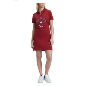 Tommy Hilfiger X Disney Women's 100 Years Wonder Mickey Flex Mesh Polo Dress XXS